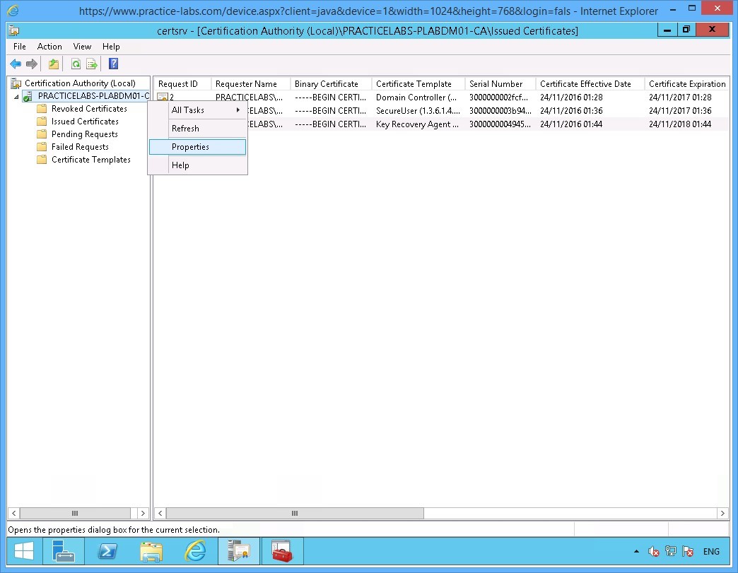Practice Labs screenshot.